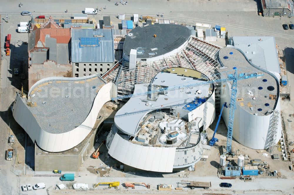 Aerial photograph Stralsund - Harbor island by Ozeaneum Oceanographic Museum in Stralsund in Mecklenburg - Western Pomerania