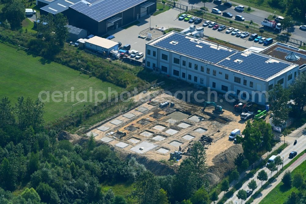 Aerial image Berlin - Construction site for the new building on Pablo-Picasso-Strasse in the district Hohenschoenhausen in Berlin, Germany