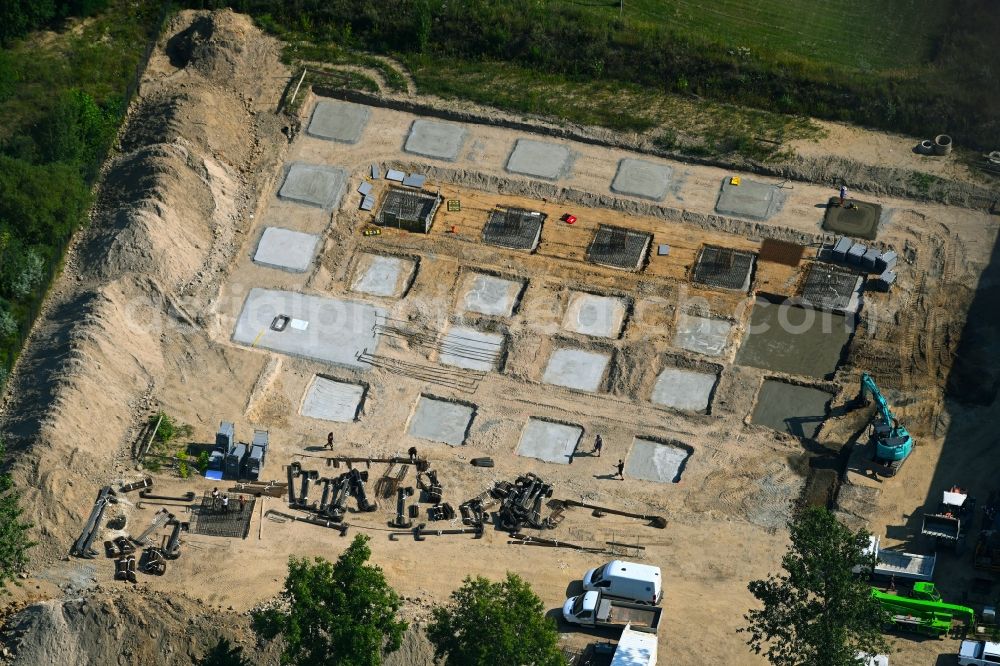 Aerial photograph Berlin - Construction site for the new building on Pablo-Picasso-Strasse in the district Hohenschoenhausen in Berlin, Germany