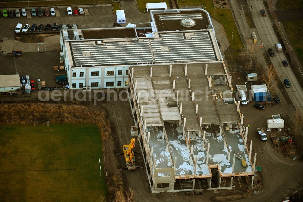 Aerial image Berlin - Construction site for the new building on Pablo-Picasso-Strasse in the district Hohenschoenhausen in Berlin, Germany