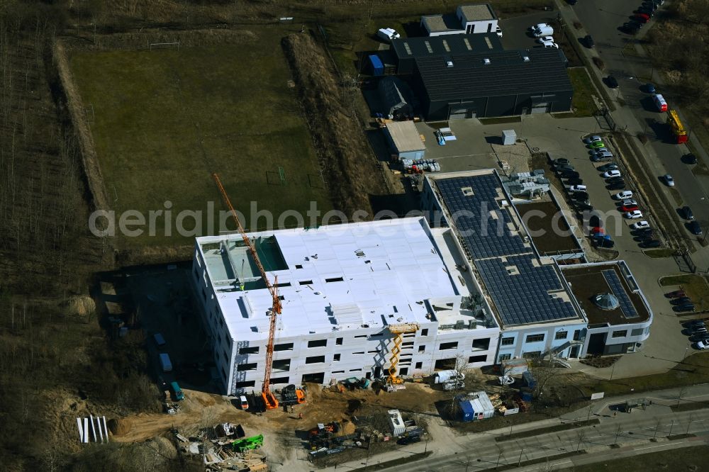 Aerial image Berlin - Construction site for the new building on Pablo-Picasso-Strasse in the district Hohenschoenhausen in Berlin, Germany