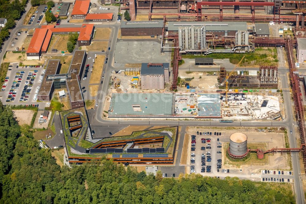 Essen from above - Construction site for the new parking garage of KK 13 GmbH & Co KG on Kokereiallee in Essen in the state North Rhine-Westphalia, Germany