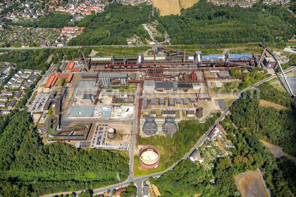 Essen from the bird's eye view: Construction site for the new parking garage of KK 13 GmbH & Co KG on Kokereiallee in Essen in the state North Rhine-Westphalia, Germany