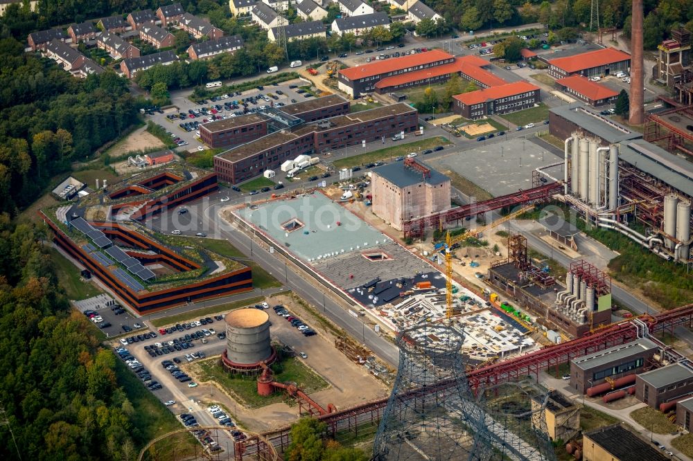 Aerial photograph Essen - Construction site for the new parking garage of KK 13 GmbH & Co KG on Kokereiallee in Essen in the state North Rhine-Westphalia, Germany