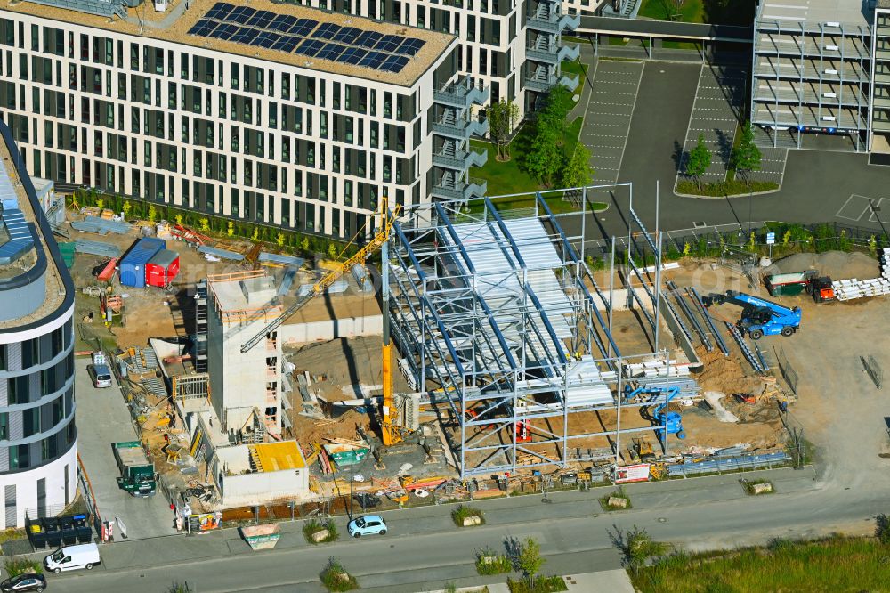 Aerial image Köln - Construction site for the new parking garage on street Anna-Lindh-Strasse in the district Ossendorf in Cologne in the state North Rhine-Westphalia, Germany