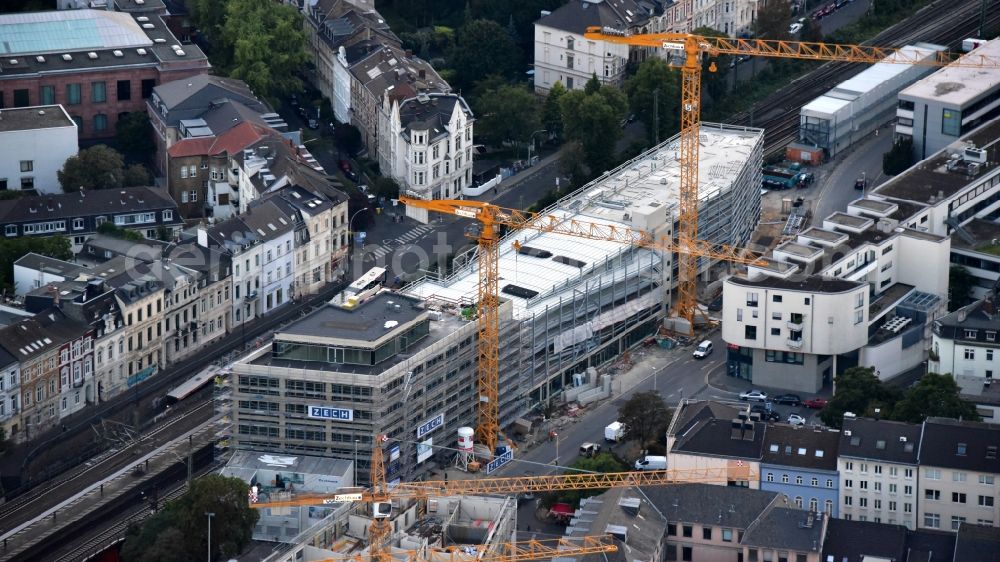 Bonn from the bird's eye view: Construction site for the new parking garage on Rabinstrasse in the district Zentrum in Bonn in the state North Rhine-Westphalia, Germany