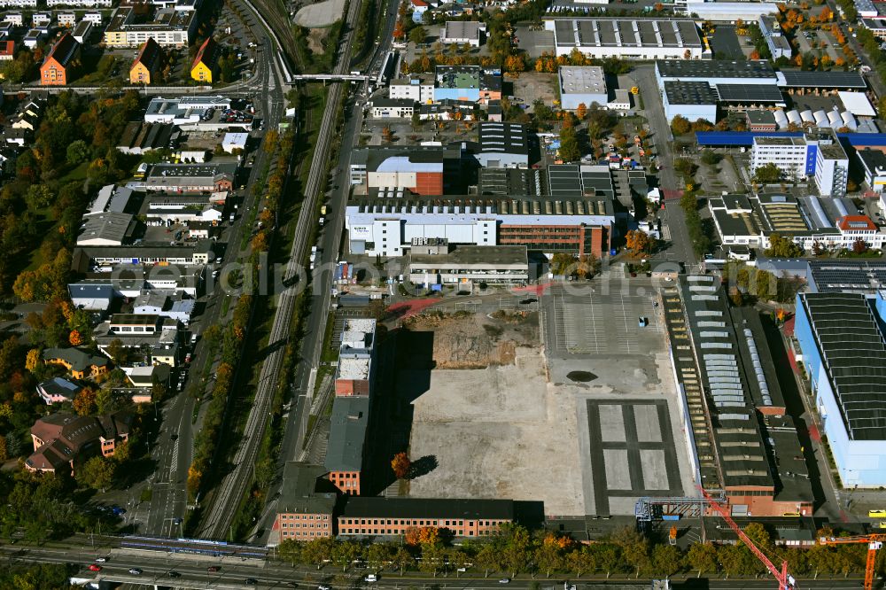 Aerial photograph Mannheim - Construction site for the new parking garage on Turbinenstrasse - Boveristrasse in the district Kaefertal in Mannheim in the state Baden-Wuerttemberg, Germany