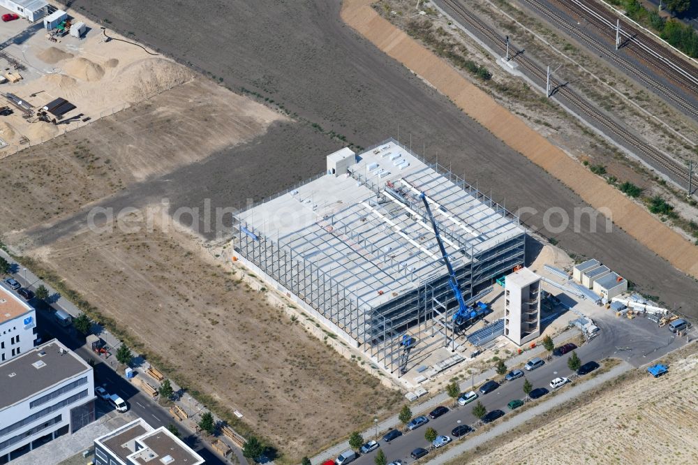 Aerial photograph Berlin - Construction site for the new parking garage on Wagner-Regeny-Strasse in the district Adlershof in Berlin, Germany