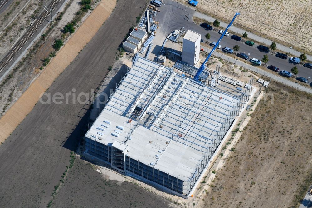 Aerial image Berlin - Construction site for the new parking garage on Wagner-Regeny-Strasse in the district Adlershof in Berlin, Germany