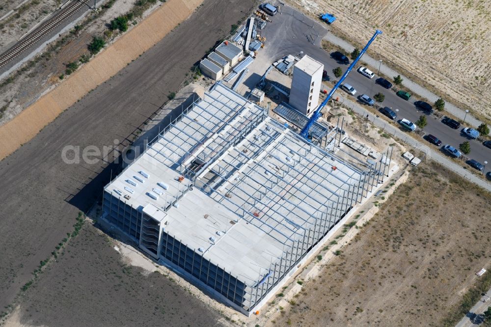 Aerial photograph Berlin - Construction site for the new parking garage on Wagner-Regeny-Strasse in the district Adlershof in Berlin, Germany