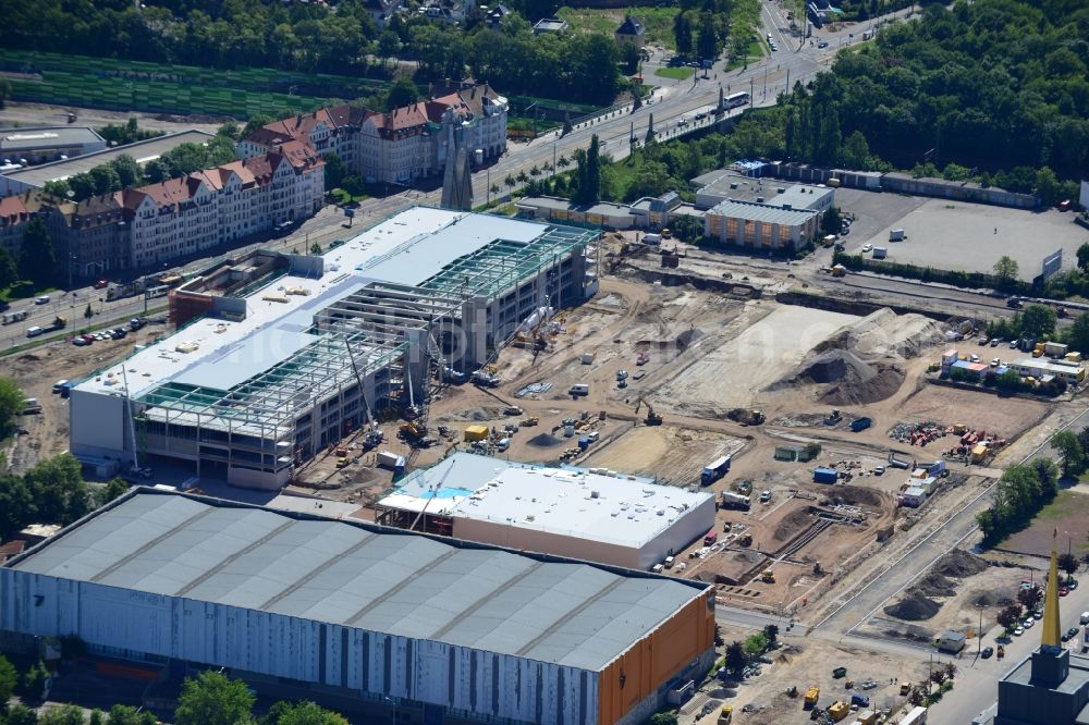 Leipzig from above - Construction site to build a new Porta - Furniture Center in Leipzig in Saxony