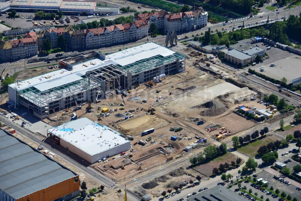 Aerial image Leipzig - Construction site to build a new Porta - Furniture Center in Leipzig in Saxony