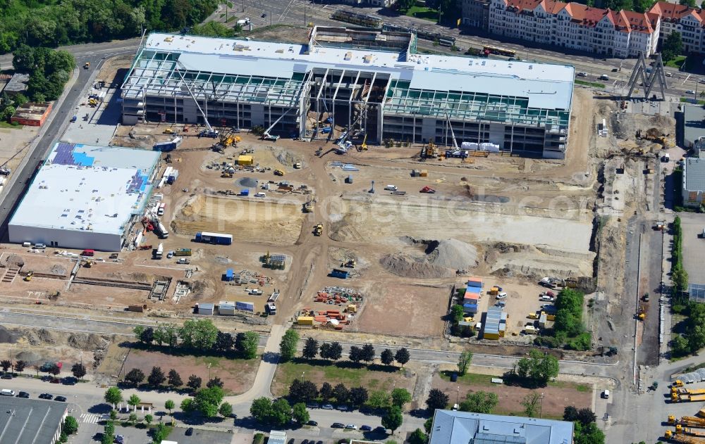 Leipzig from above - Construction site to build a new Porta - Furniture Center in Leipzig in Saxony