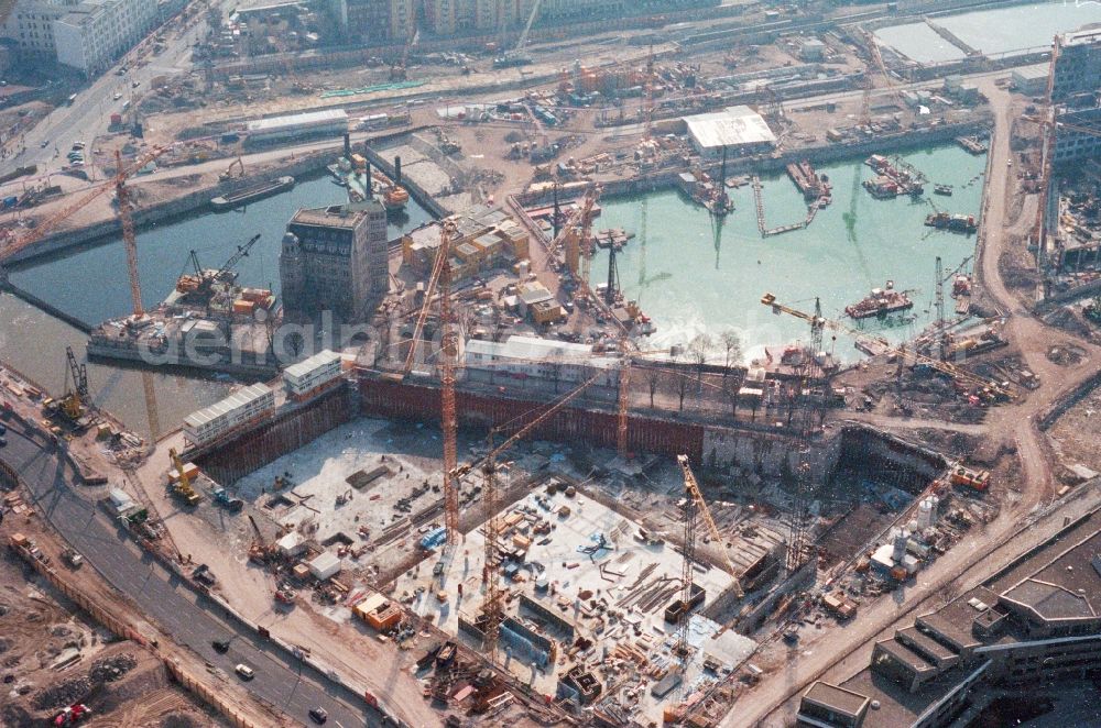 Berlin from above - Construction for the design and construction of the Potsdamer Platz in Berlin - Scanned by original artwork -