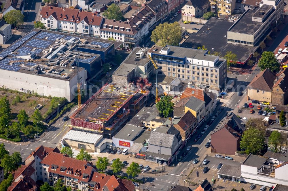 Aerial image Hamm - Construction site for the new building A press house of the newspaper Westfaelischer Anzeiger in Hamm in the state North Rhine-Westphalia