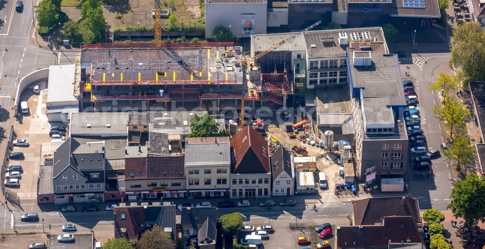 Hamm from above - Construction site for the new building A press house of the newspaper Westfaelischer Anzeiger in Hamm in the state North Rhine-Westphalia