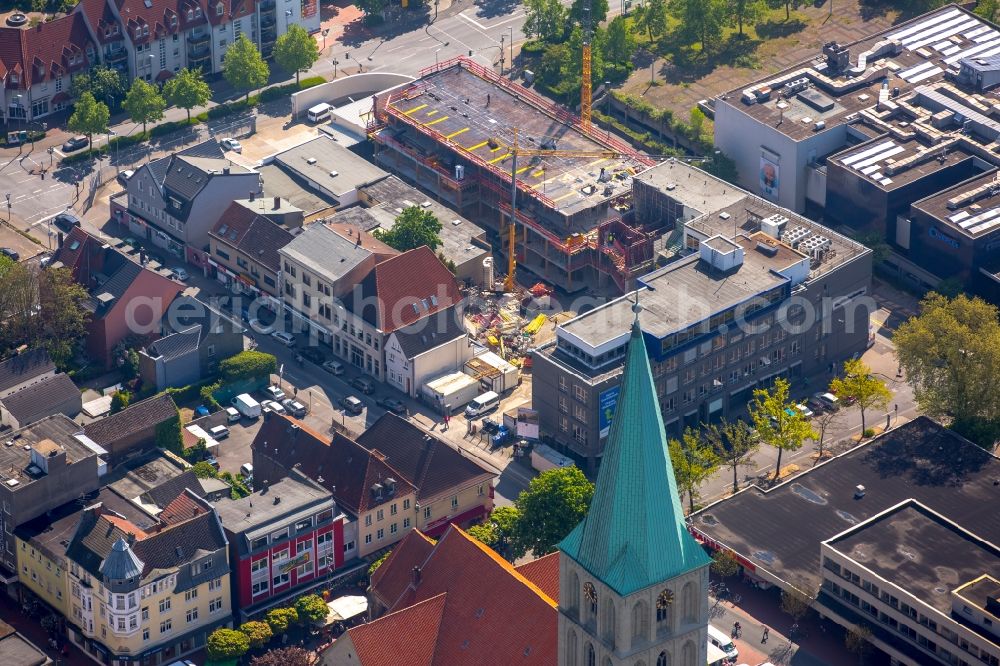 Hamm from the bird's eye view: Construction site for the new building A press house of the newspaper Westfaelischer Anzeiger in Hamm in the state North Rhine-Westphalia