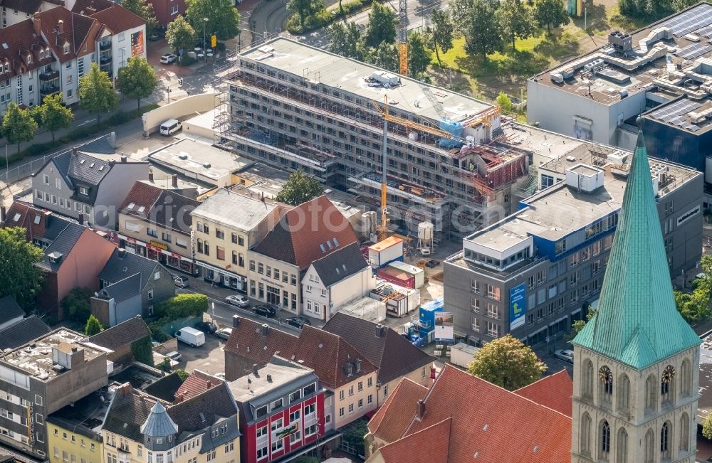 Aerial photograph Hamm - Construction site for the new building A press house of the newspaper Westfaelischer Anzeiger in Hamm in the state North Rhine-Westphalia