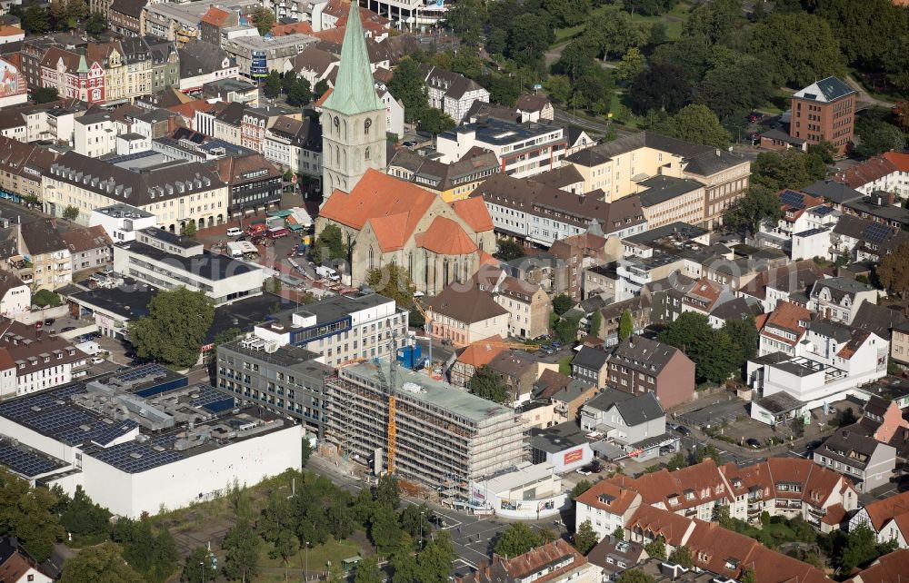 Aerial image Hamm - Construction site for the new building A press house of the newspaper Westfaelischer Anzeiger in Hamm in the state North Rhine-Westphalia