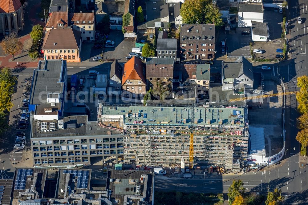 Hamm from above - Construction site for the new building A press house of the newspaper Westfaelischer Anzeiger in Hamm in the state North Rhine-Westphalia