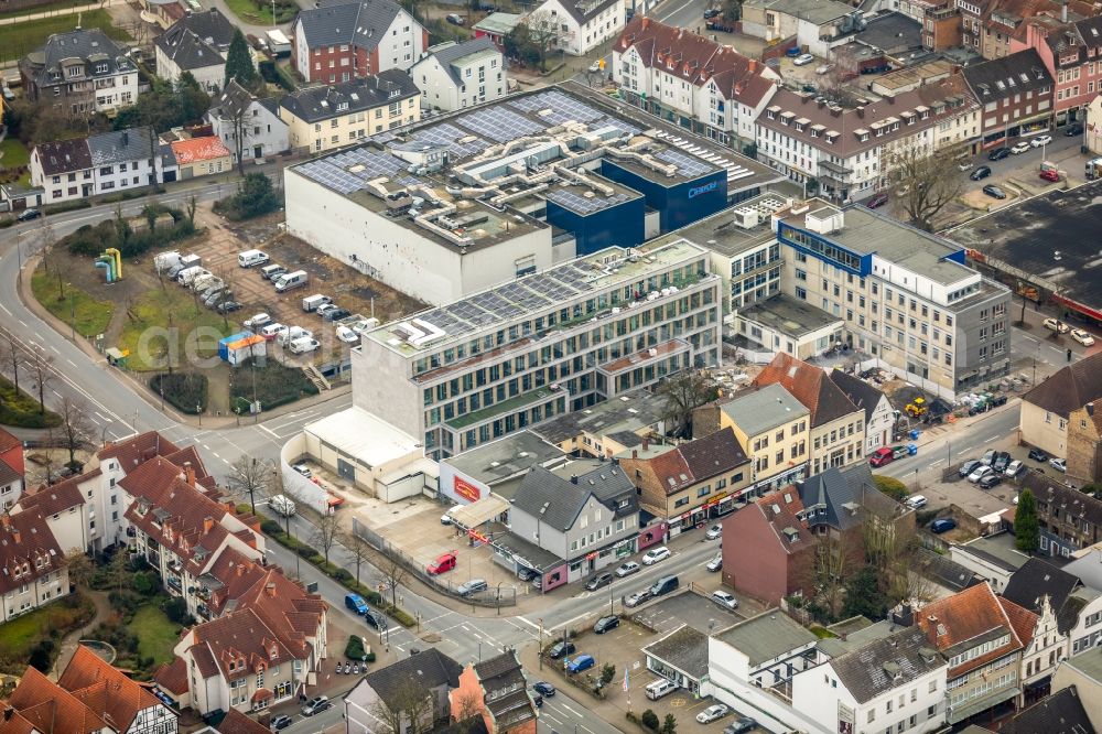 Hamm from the bird's eye view: Construction site for the new building A press house of the newspaper Westfaelischer Anzeiger in Hamm in the state North Rhine-Westphalia