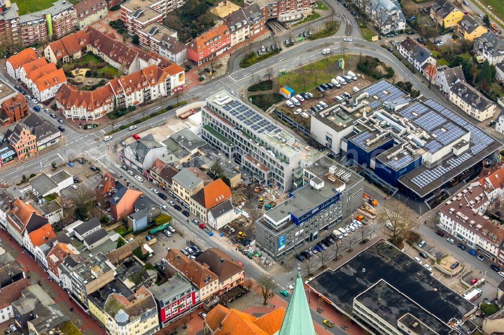 Aerial photograph Hamm - Construction site for the new building A press house of the newspaper Westfaelischer Anzeiger in Hamm in the state North Rhine-Westphalia