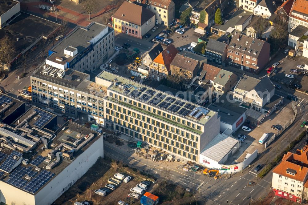 Aerial photograph Hamm - Construction site for the new building A press house of the newspaper Westfaelischer Anzeiger in Hamm in the state North Rhine-Westphalia