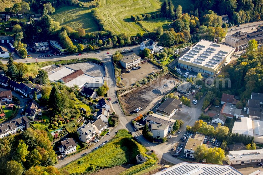 Ennepetal from above - Construction site for the new building of a production hall in Ennepetal in the state North Rhine-Westphalia