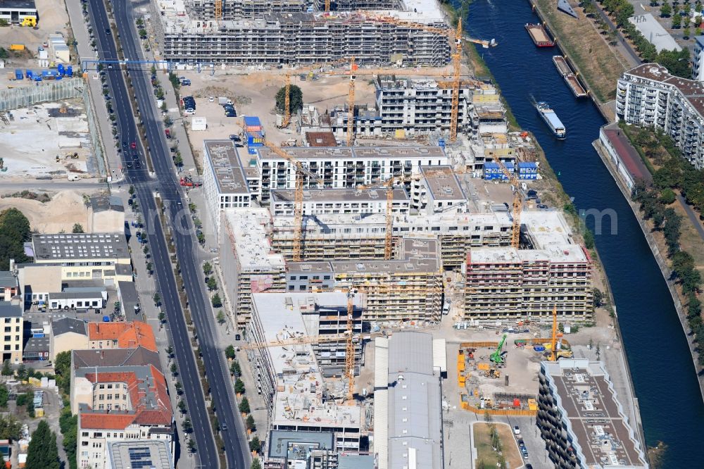 Berlin from above - Construction site to build a new multi-family residential complex Heidestrasse in the district Moabit in Berlin, Germany