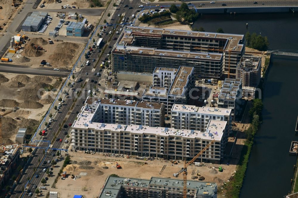 Berlin from above - Construction site to build a new multi-family residential complex Heidestrasse in the district Moabit in Berlin, Germany