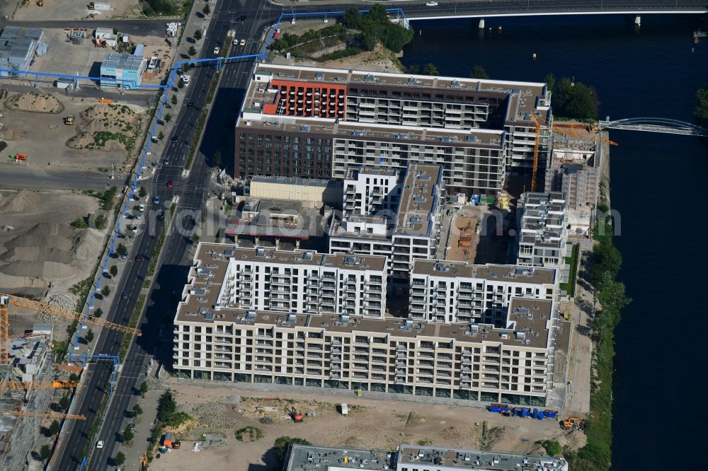 Berlin from above - Construction site to build a new multi-family residential complex Heidestrasse in the district Moabit in Berlin, Germany