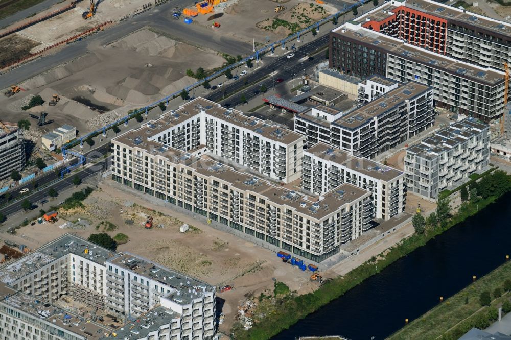 Aerial image Berlin - Construction site to build a new multi-family residential complex Heidestrasse in the district Moabit in Berlin, Germany