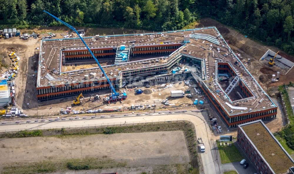 Aerial photograph Essen - Construction site for the new building of RAG Montan Immobilien GmbH Im Welterbe of Zeche Zollverein in Essen in the state North Rhine-Westphalia