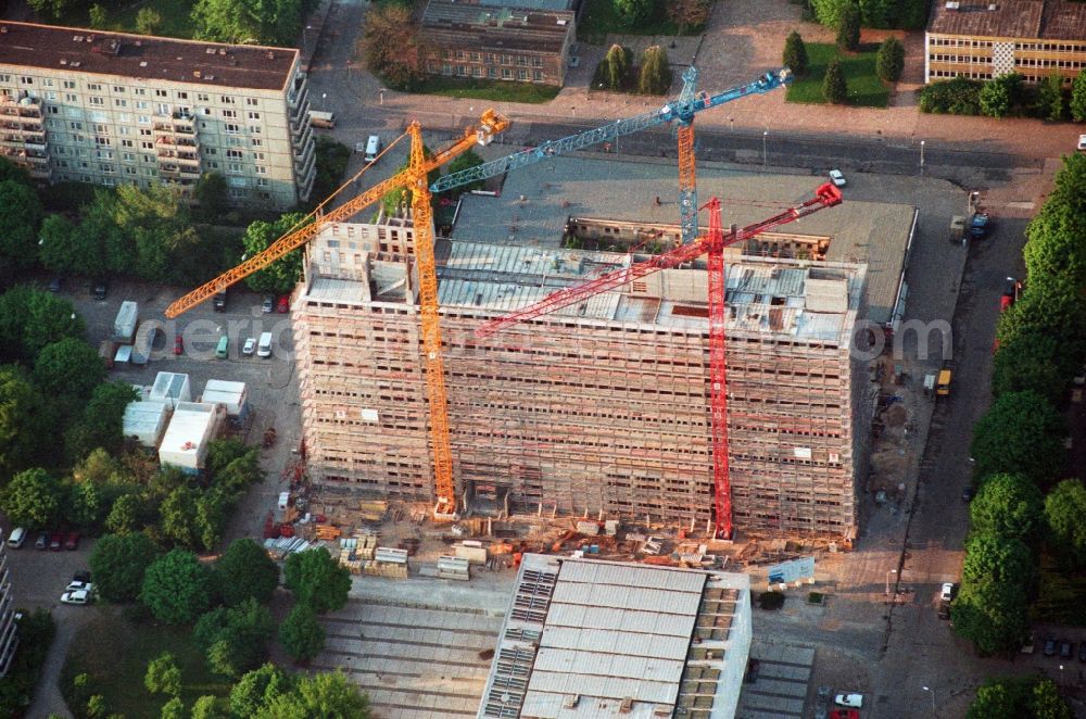 Aerial photograph Berlin Mitte - Construction site for the new building of the town hall of Berlin Center at the Berolinastraße at Kino International on Karl-Marx-Allee