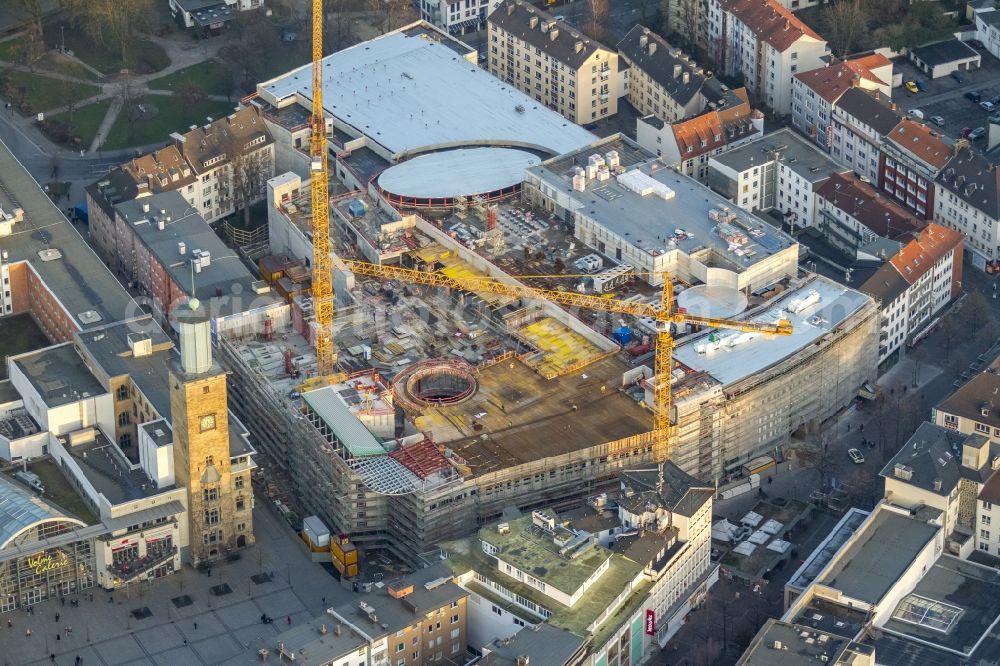 Aerial image Hagen - Cityscape of downtown on City Hall- mall Hagen in North Rhine-Westphalia