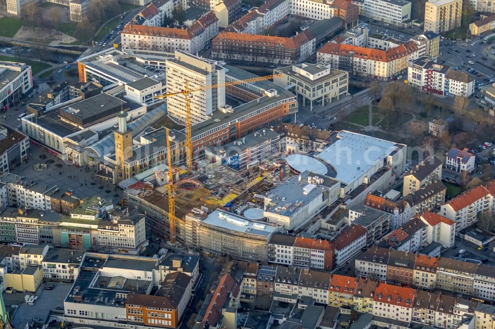 Aerial photograph Hagen - Cityscape of downtown on City Hall- mall Hagen in North Rhine-Westphalia