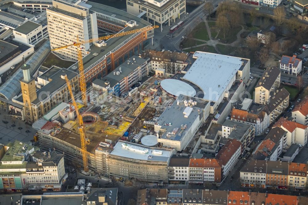 Aerial photograph Hagen - Cityscape of downtown on City Hall- mall Hagen in North Rhine-Westphalia