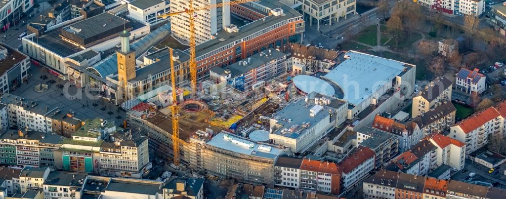 Aerial image Hagen - Cityscape of downtown on City Hall- mall Hagen in North Rhine-Westphalia