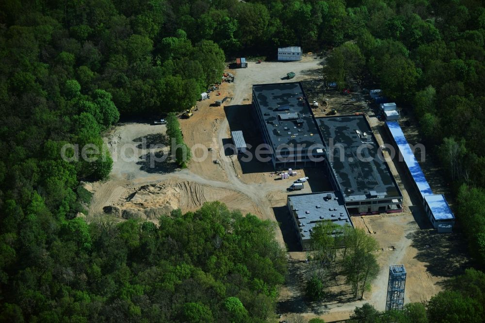 Aerial image Potsdam - Construction site for the new building Regionalzentrale of Deutschen Wetterdienstes (DWD) on Michendorfer Chaussee in the district Potsdam Sued in Potsdam in the state Brandenburg, Germany