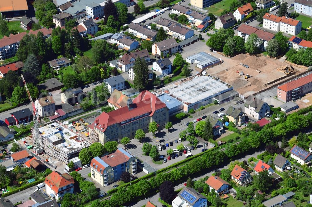 Aerial image Schopfheim - New construction site of the school building on Friedrich-Ebert-Schule on Roggenbachstrasse in Schopfheim in the state Baden-Wurttemberg, Germany