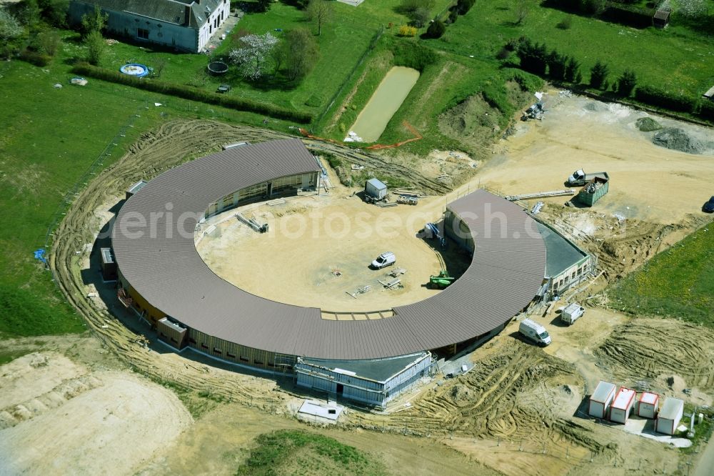 Corquilleroy from the bird's eye view: Construction site for the new building einer Schule on Rue de lA?Ancien Bourg in Corquilleroy in Centre-Val de Loire, France