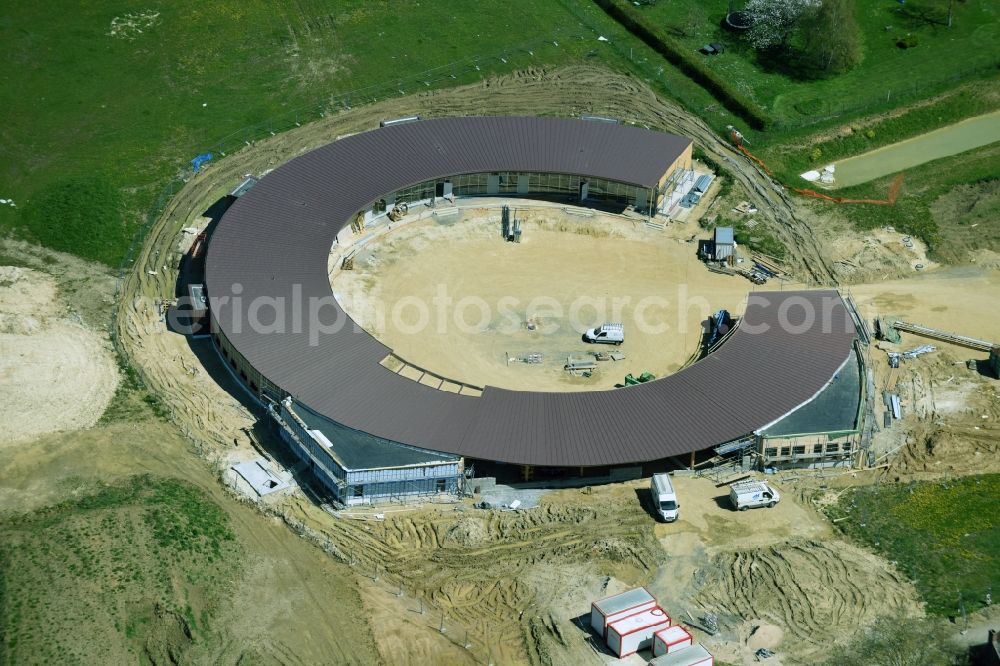 Aerial photograph Corquilleroy - Construction site for the new building einer Schule on Rue de lA?Ancien Bourg in Corquilleroy in Centre-Val de Loire, France