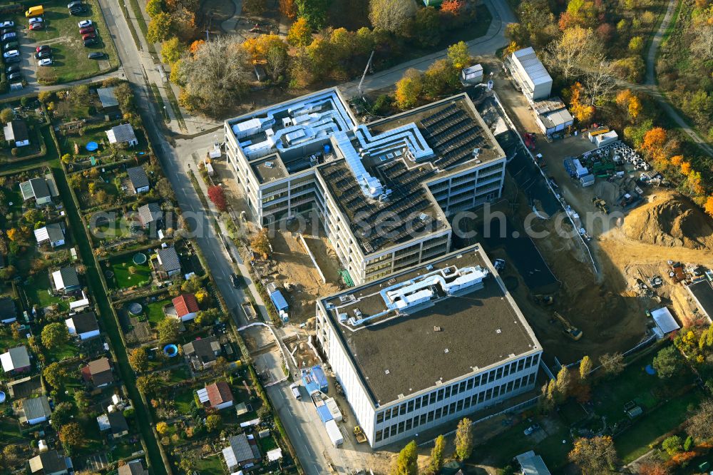 Berlin from above - New construction site of the school building Elsenschule on street Elsenstrasse in the district Mahlsdorf in Berlin, Germany