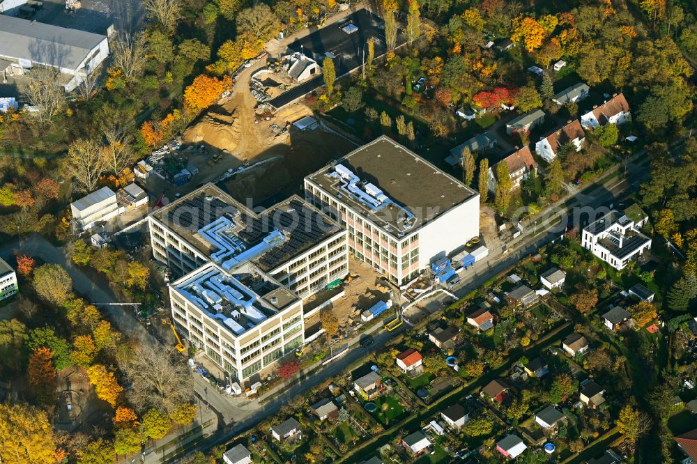 Berlin from above - New construction site of the school building Elsenschule on street Elsenstrasse in the district Mahlsdorf in Berlin, Germany