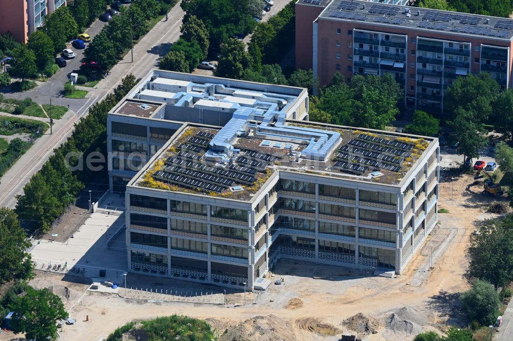 Berlin from above - New construction site of the school building on Naumburger Ring in the district Hellersdorf in Berlin, Germany