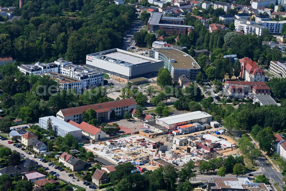 Bernau from the bird's eye view: New construction site of the school building Schule on Kirschgarten on street Ladeburger Chaussee in Bernau in the state Brandenburg, Germany