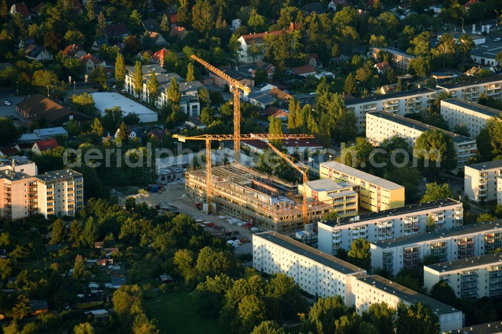 Potsdam from the bird's eye view: New construction site of the school building of Berufsvorbereitende Oberschule Pierre de Coubertin on Gagarinstrasse in the district Potsdam Suedost in Potsdam in the state Brandenburg, Germany