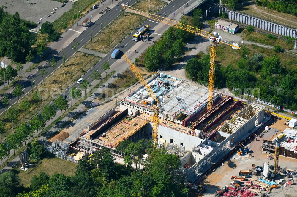 Aerial photograph Leipzig - New construction site of the school building Campus Doesner Weg on street Tarostrasse - Semmelweissstrasse in Leipzig in the state Saxony, Germany