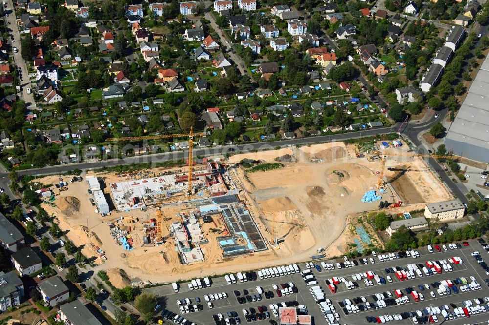 Aerial image Berlin - New construction site of the school building Clay-Oberschule on Neudecker Weg and August-Froehlich-Strasse in Berlin, Germany