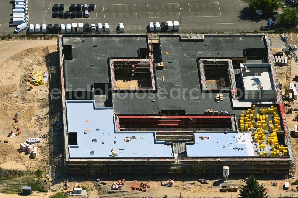 Berlin from above - New construction site of the school building Clay-Oberschule on Neudecker Weg and August-Froehlich-Strasse in Berlin, Germany